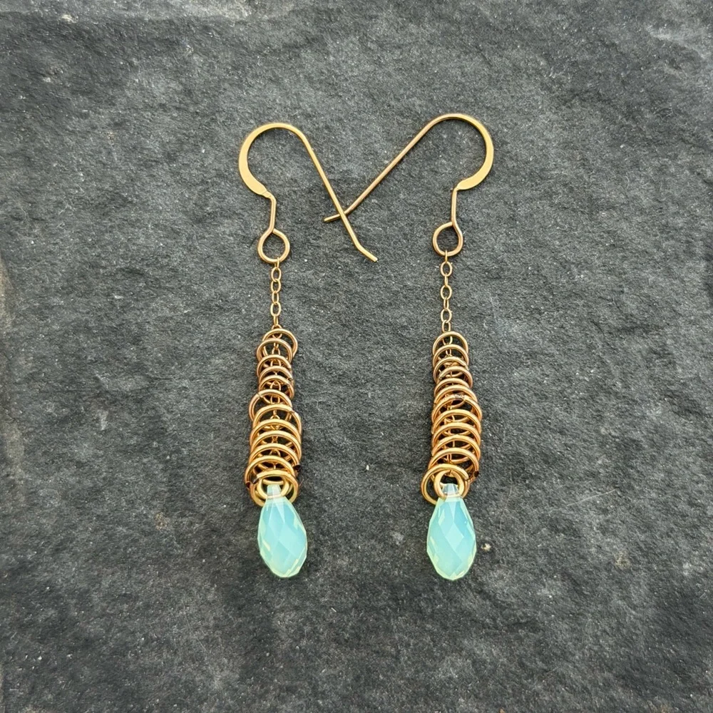 Limbo Jewelry Gold Wire and Chalcedony Earrings